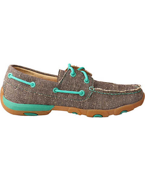 Image #2 - Twisted X Women's ECO Boat Shoe Driving Mocs, Brown, hi-res
