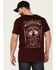 Moonshine Spirit Men's Sangira Whiskey Label Graphic Short Sleeve T-Shirt , Burgundy, hi-res