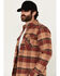 Image #2 - Brixton Men's Bowery Heavyweight Plaid Print Long Sleeve Snap Stretch Flannel Shirt, Grey, hi-res