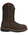 Image #2 - Justin Men's 11" Billings USA Waterproof Pull-On Work Boots - Steel Toe, Dark Brown, hi-res