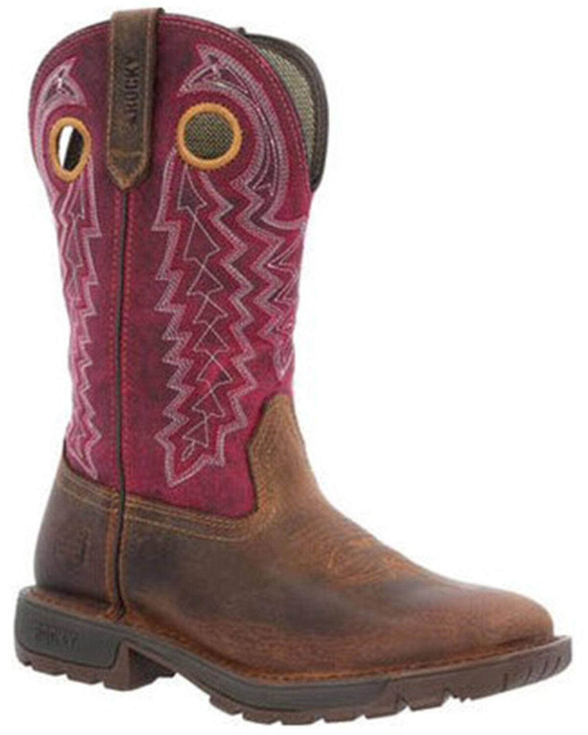 Image #1 - Rocky Women's Legacy 32 Western Boots - Broad Square Toe, Brown/pink, hi-res