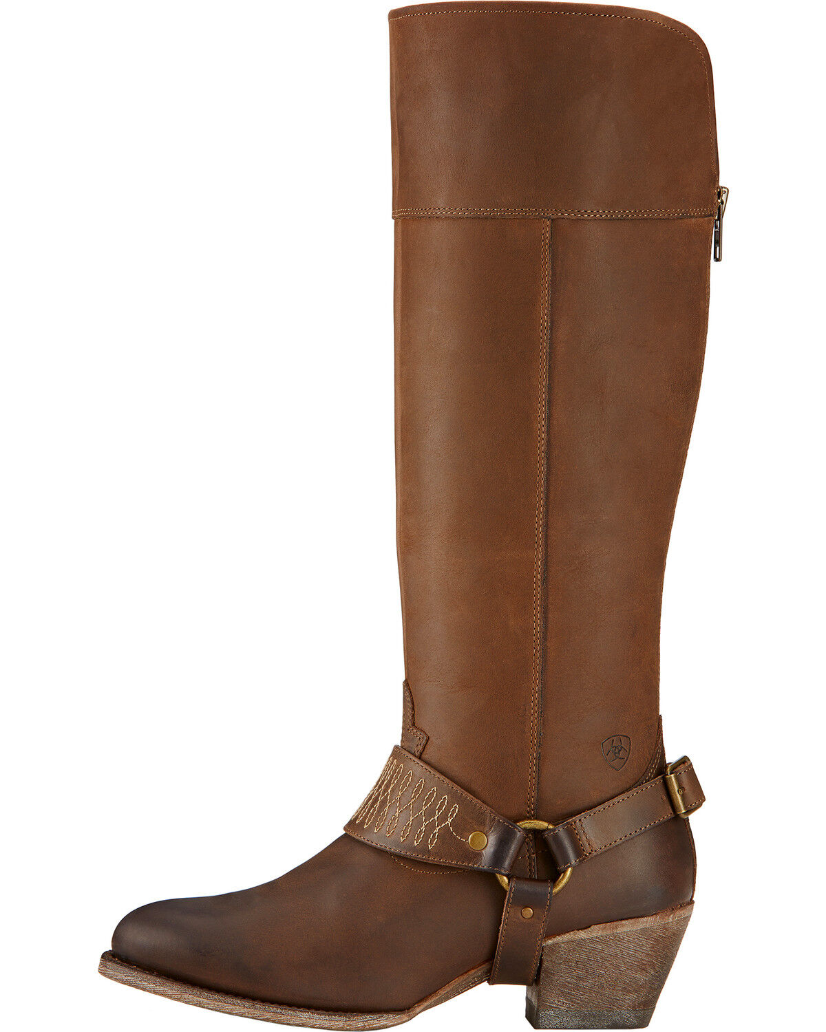 distressed leather riding boots