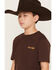 Image #3 - Cody James Boys' Give 'Em Horns Short Sleeve Graphic T-Shirt, Dark Brown, hi-res