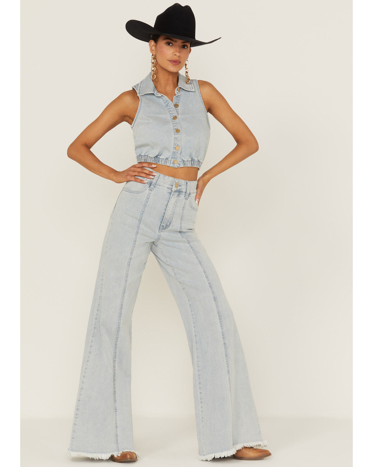 Image #1 - Show Me Your Mumu Women's Ashbury Wide Leg Jeans, Blue, hi-res