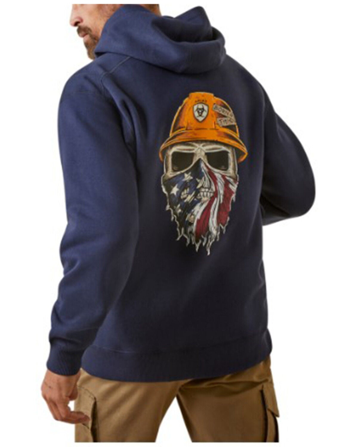 Ariat Men's Rebar Workman Born For This Full Zip Hooded Sweatshirt, Navy, hi-res