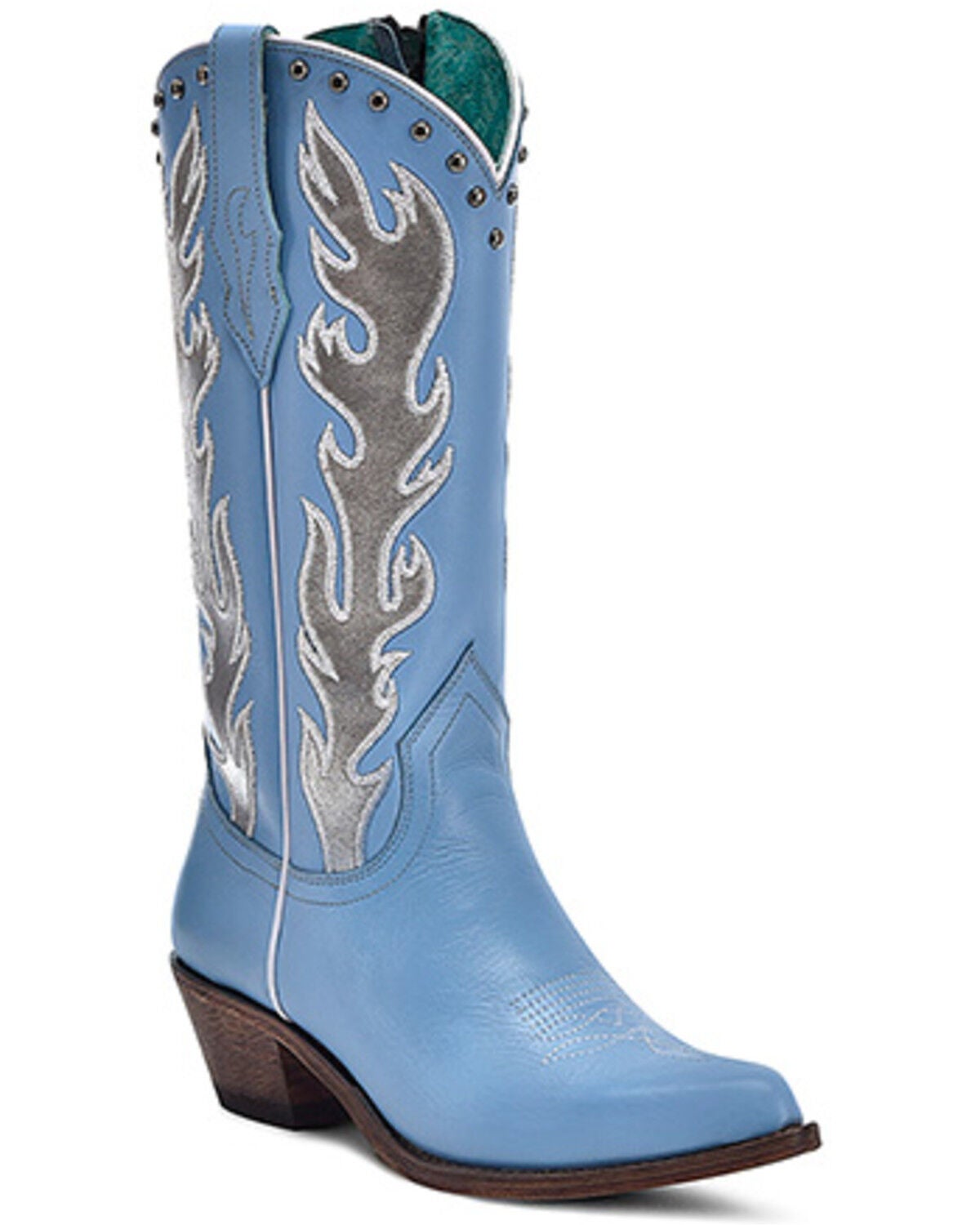 Corral Women's Embroidered Tall Western Boots - Snip Toe, Blue, hi-res