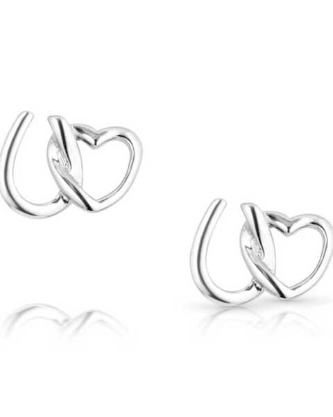 Montana Silversmiths Women's Luck & Love Earrings , Silver, hi-res
