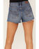 Shyanne Women's Dark Wash Mid Rise Rigid Denim Shorts, Dark Medium Wash, hi-res