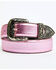 Image #1 - Idyllwind Women's Metallic Etched Western Belt, Medium Pink, hi-res