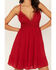 Image #3 - Tempted Women's Crochet Top Sundress , Red, hi-res