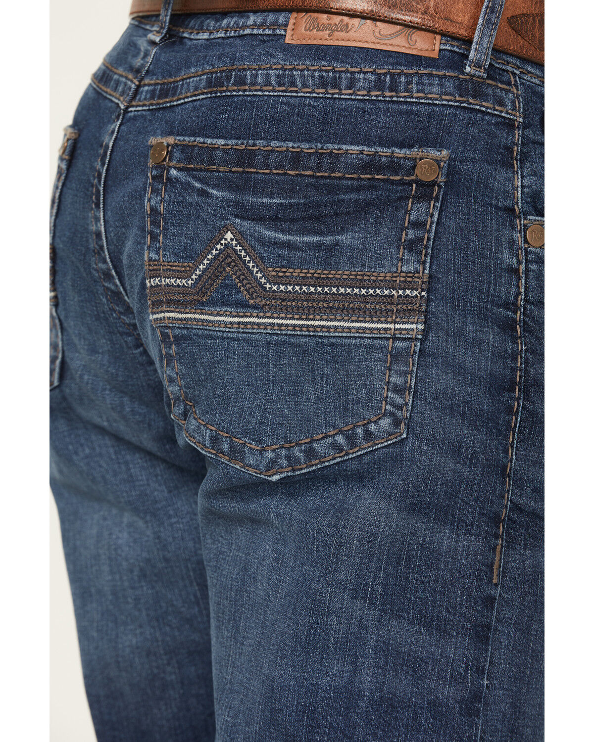 Image #4 - Rock 47 by Wrangler Men's Tynecastle Dark Wash Slim Straight Stretch Denim Jeans, Dark Wash, hi-res