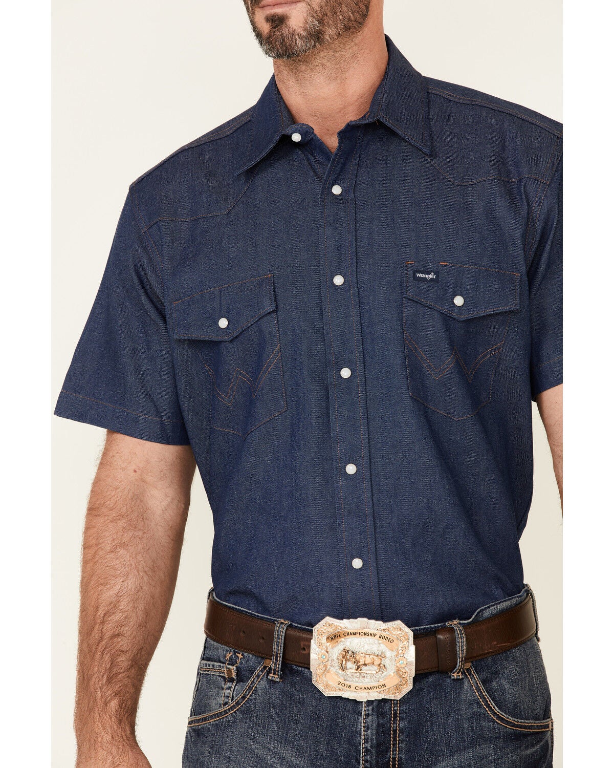 Wrangler Men's Solid Twill Short Sleeve 