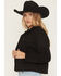 Image #2 - Levi's Women's Original Sherpa Lined Snap Trucker Denim Jacket, Black, hi-res