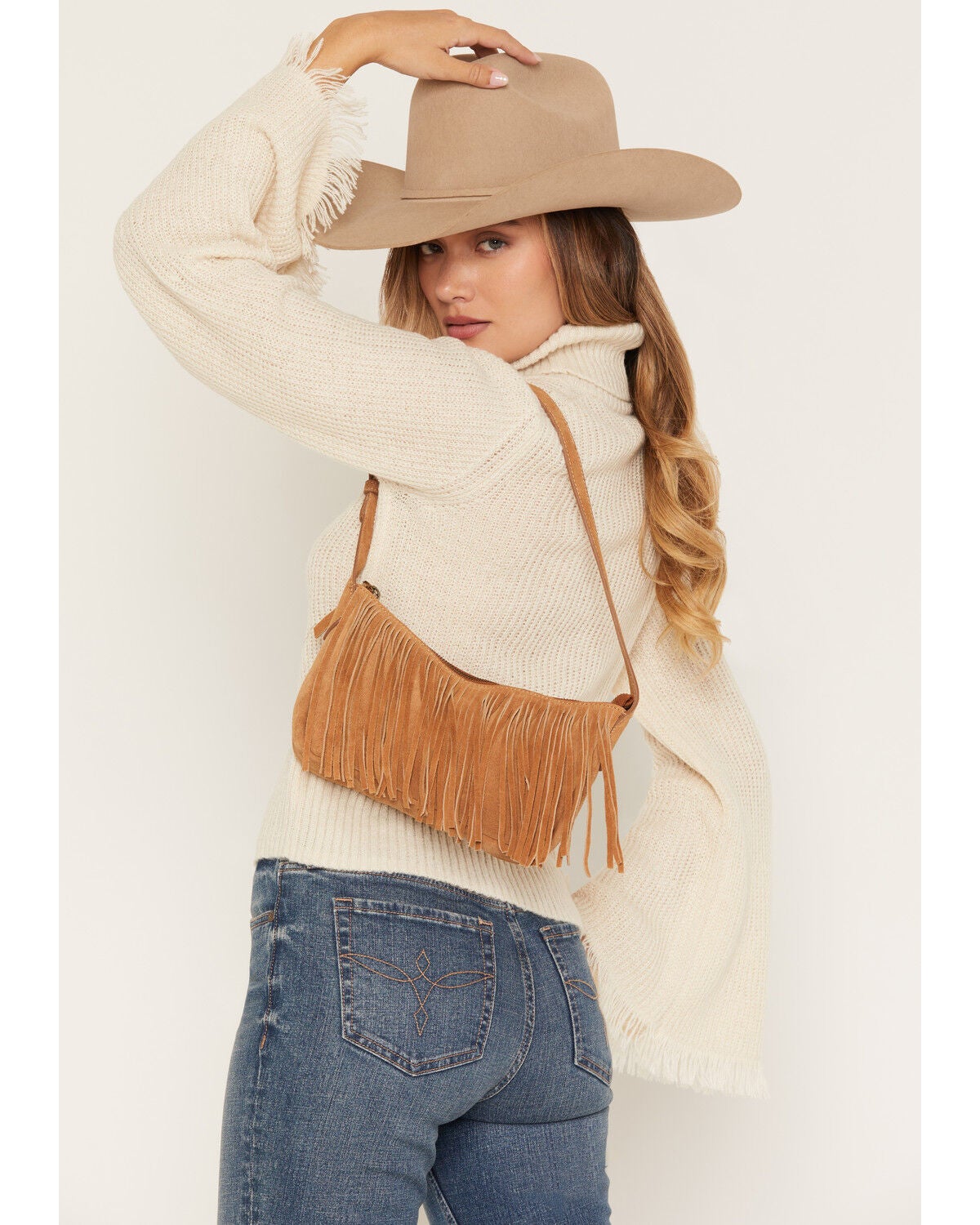 Shyanne Women's Maren Suede Fringe Shoulder Bag, Brown, hi-res