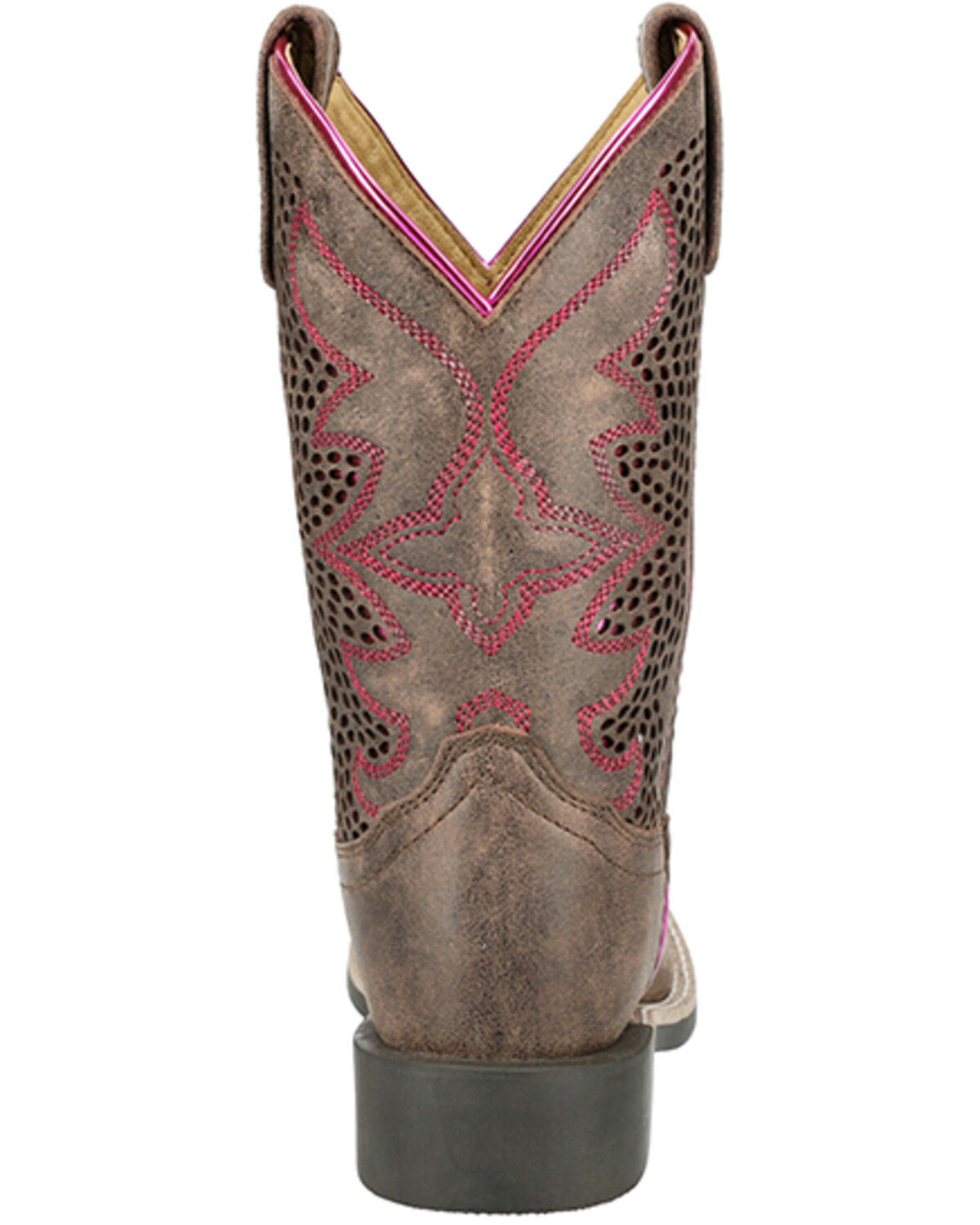 Image #5 - Smoky Mountain Girls' Willow Western Boots - Broad Square Toe, Brown, hi-res