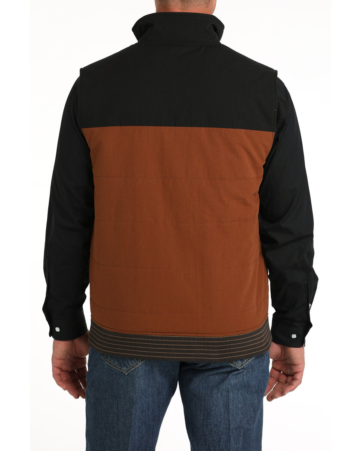 Image #5 - Cinch Men's Reversible Southwestern Print Quilted Vest, Brown, hi-res