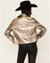 Image #4 - Stoosh Women's Metallic Faux Leather Moto Jacket, Silver, hi-res