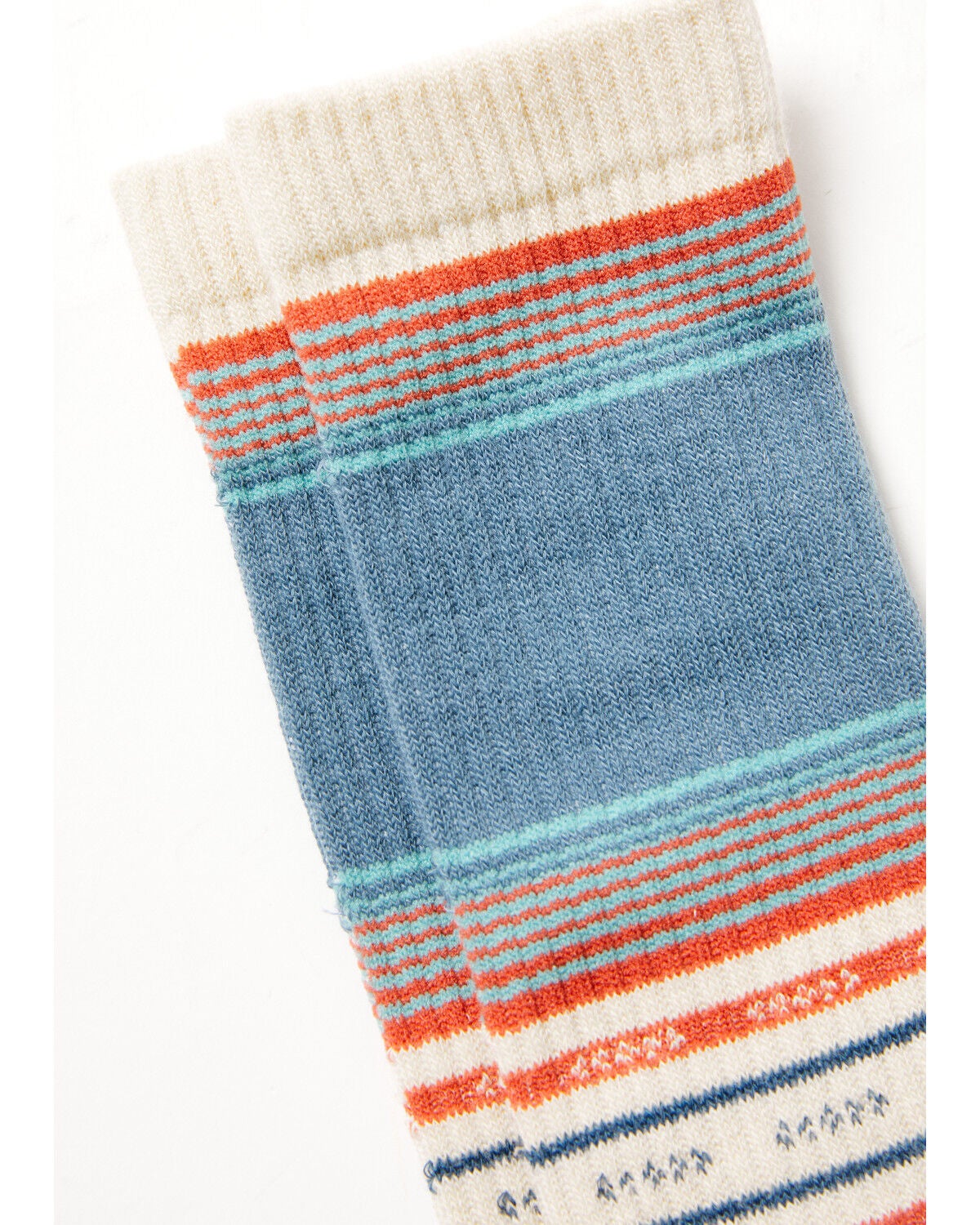 Image #2 - Cody James Men's Rio Southwestern Striped Crew Socks, Blue, hi-res