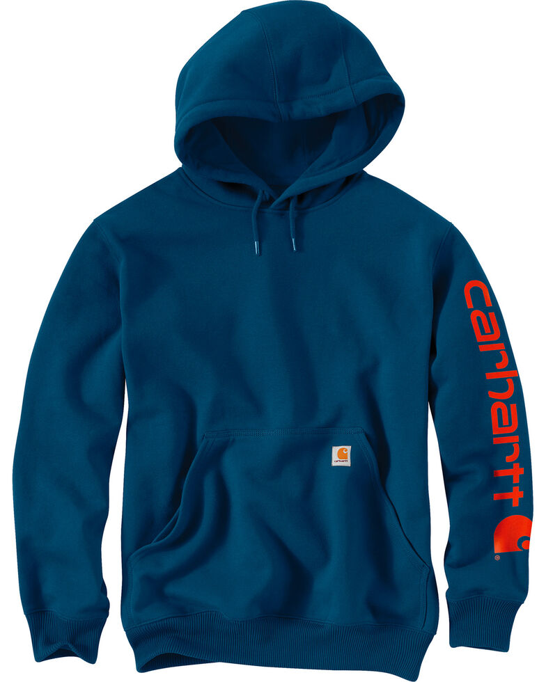 Carhartt Men's Blue Midweight Hooded Logo Sweatshirt | Sheplers