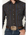 Image #3 - Ely Walker Men's Striped Print Long Sleeve Pearl Snap Western Shirt, Black, hi-res