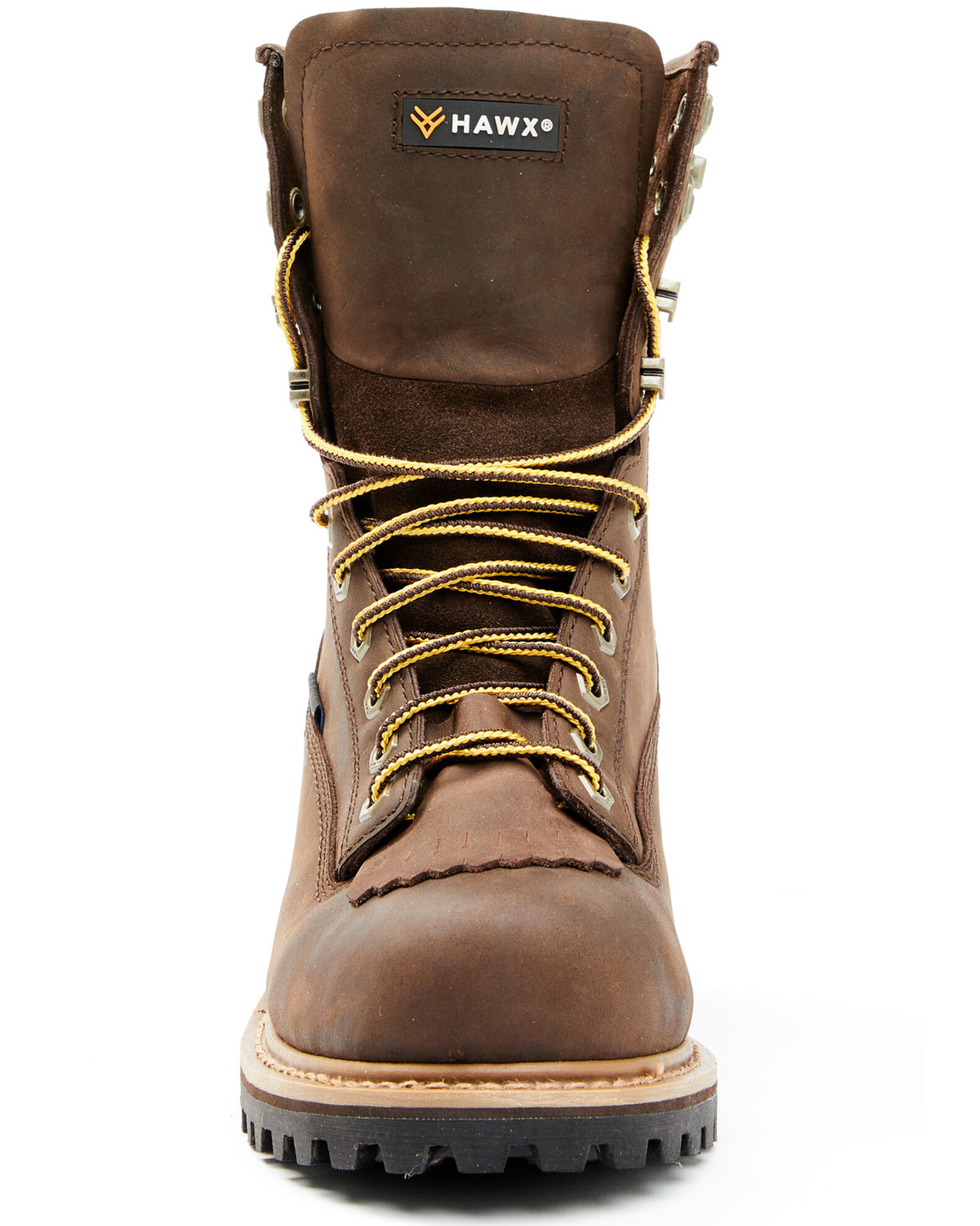 Image #4 - Hawx Men's 8" Waterproof Logger Boots - Steel Toe, Dark Brown, hi-res