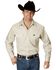 Wrangler Men's Solid Cowboy Cut Firm Finish Long Sleeve Work Shirt, Stone, hi-res