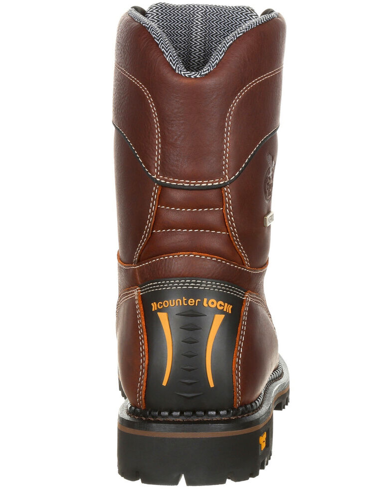 Georgia Boot Men's Amp LT Waterproof Low Heel Work Boots - Composite Toe, Brown, hi-res