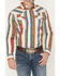 Image #3 - RANK 45&reg; Men's Range Rider Striped Long Sleeve Snap Performance Western Shirt, Ivory, hi-res