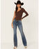Image #1 - Shyanne Women's Aria Medium Wash Mid Rise Embellished Stretch Jeans, Medium Wash, hi-res