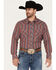 Image #1 - Rock & Roll Denim Men's Vintage 46 Serape Stripe Long Sleeve Snap Shirt, Red, hi-res