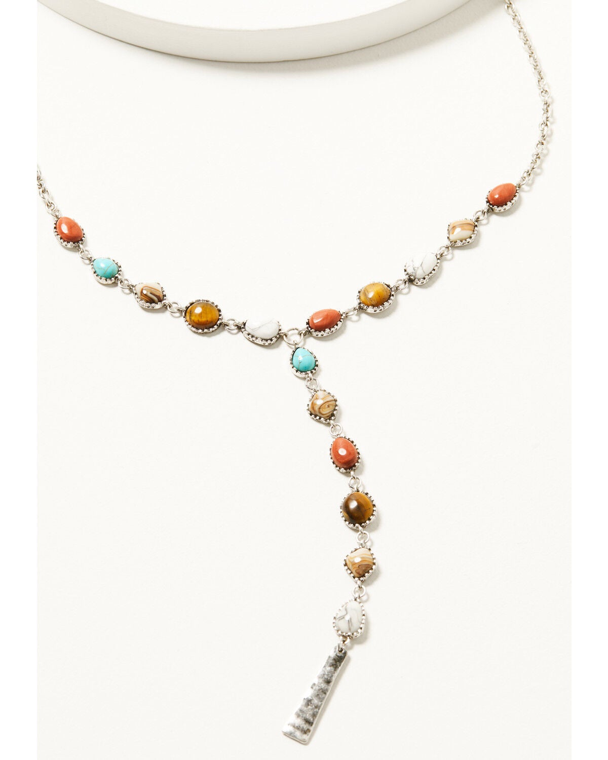 Shyanne Women's Americana Lariat Necklace, Silver, hi-res