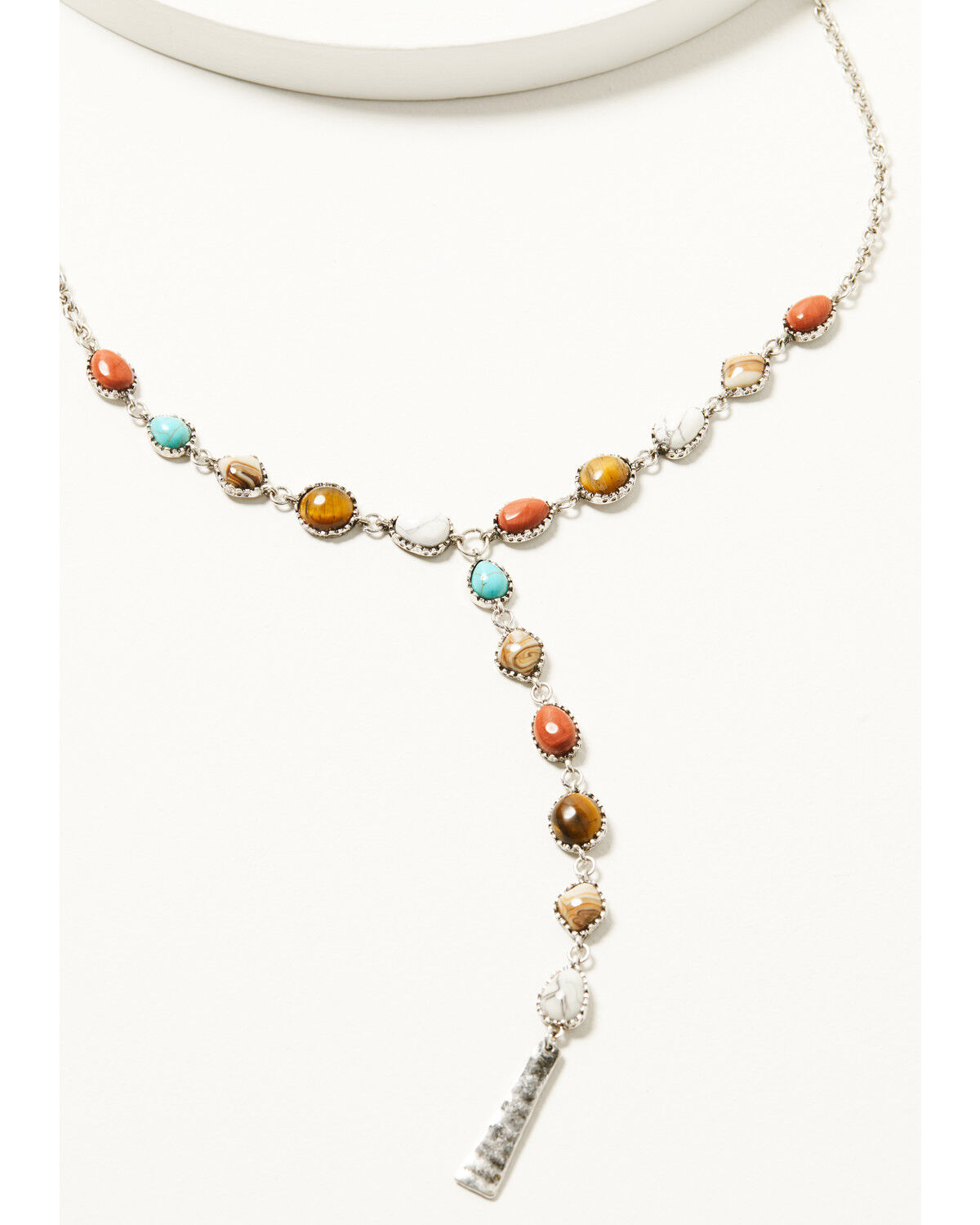 Image #1 - Shyanne Women's Americana Lariat Necklace, Silver, hi-res
