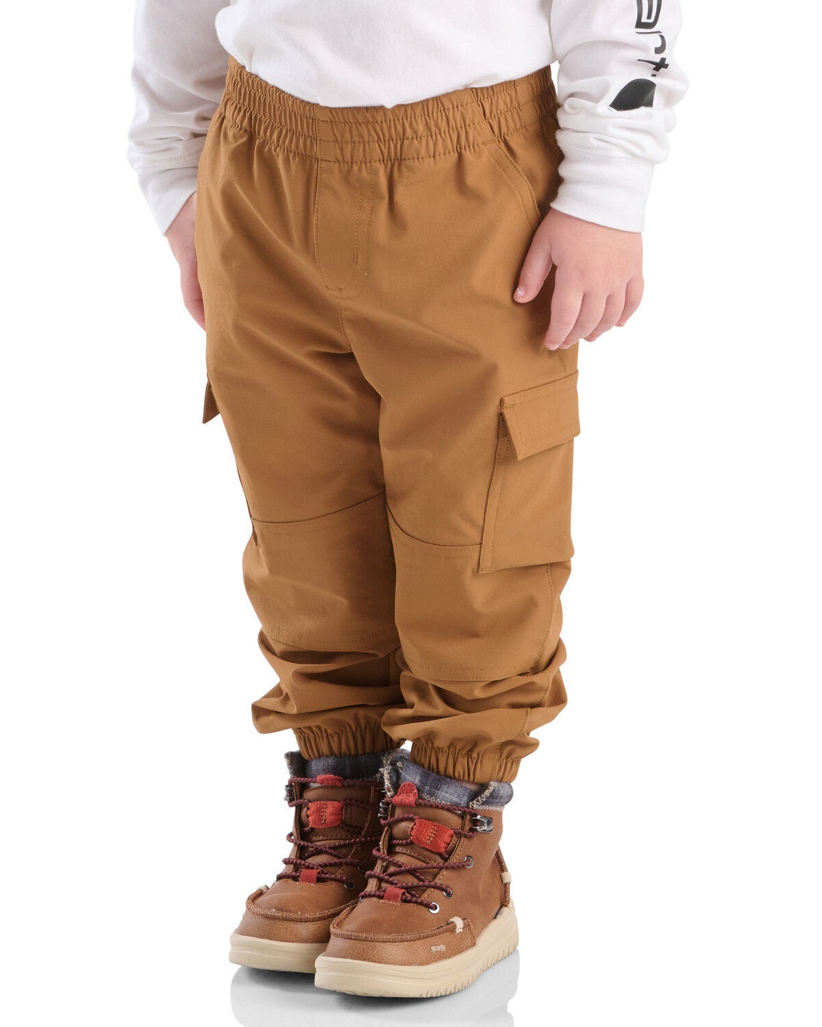 Image #2 - Carhartt Toddler Boys' Rugged Flex&reg; Cargo Joggers, Brown, hi-res