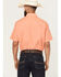 Image #4 - Ely Walker Men's Solid Short Sleeve Pearl Snap Western Shirt, Coral, hi-res