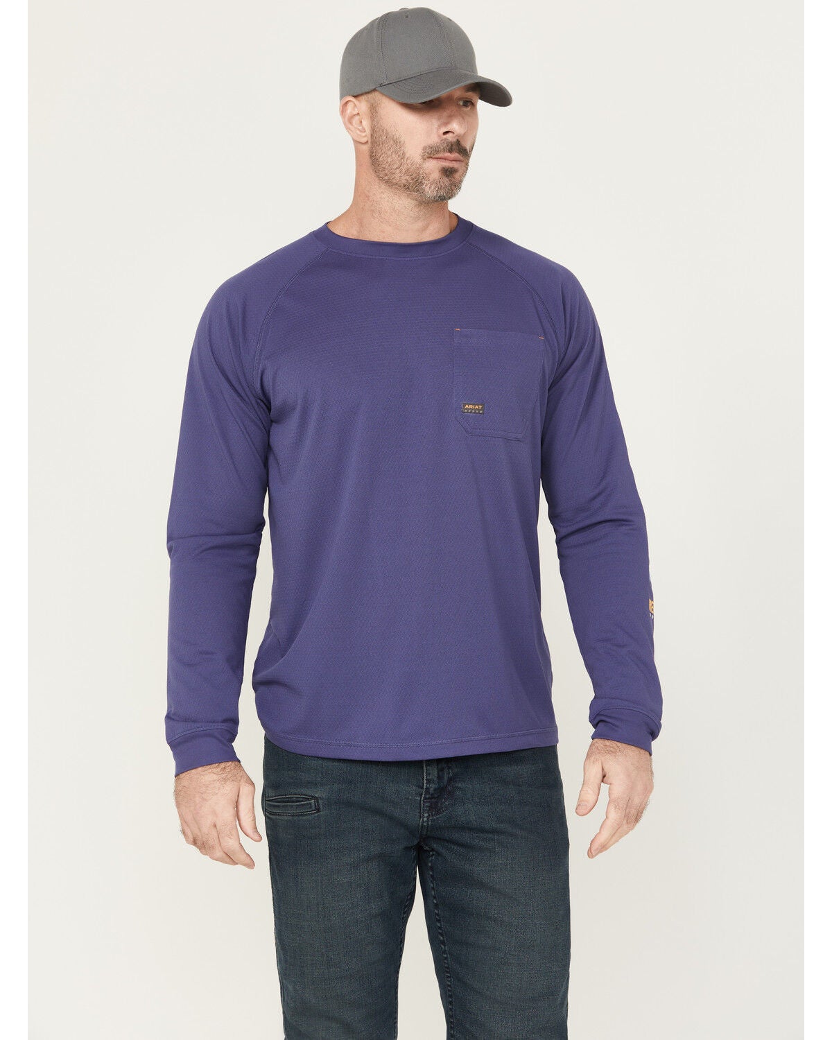 Image #2 - Ariat Men's Rebar Heat Fighter Long Sleeve Work Shirt - Big, Dark Blue, hi-res