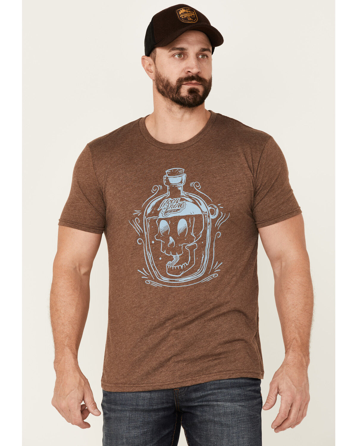 Image #1 - Moonshine Spirit Men's Heather Brown Jug Head Graphic Short Sleeve T-Shirt, , hi-res