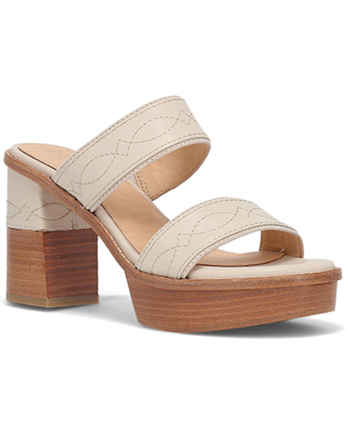 Image #1 - Frye Women's Pipa Woodstock 2 Band Platform Sandal, Ivory, hi-res