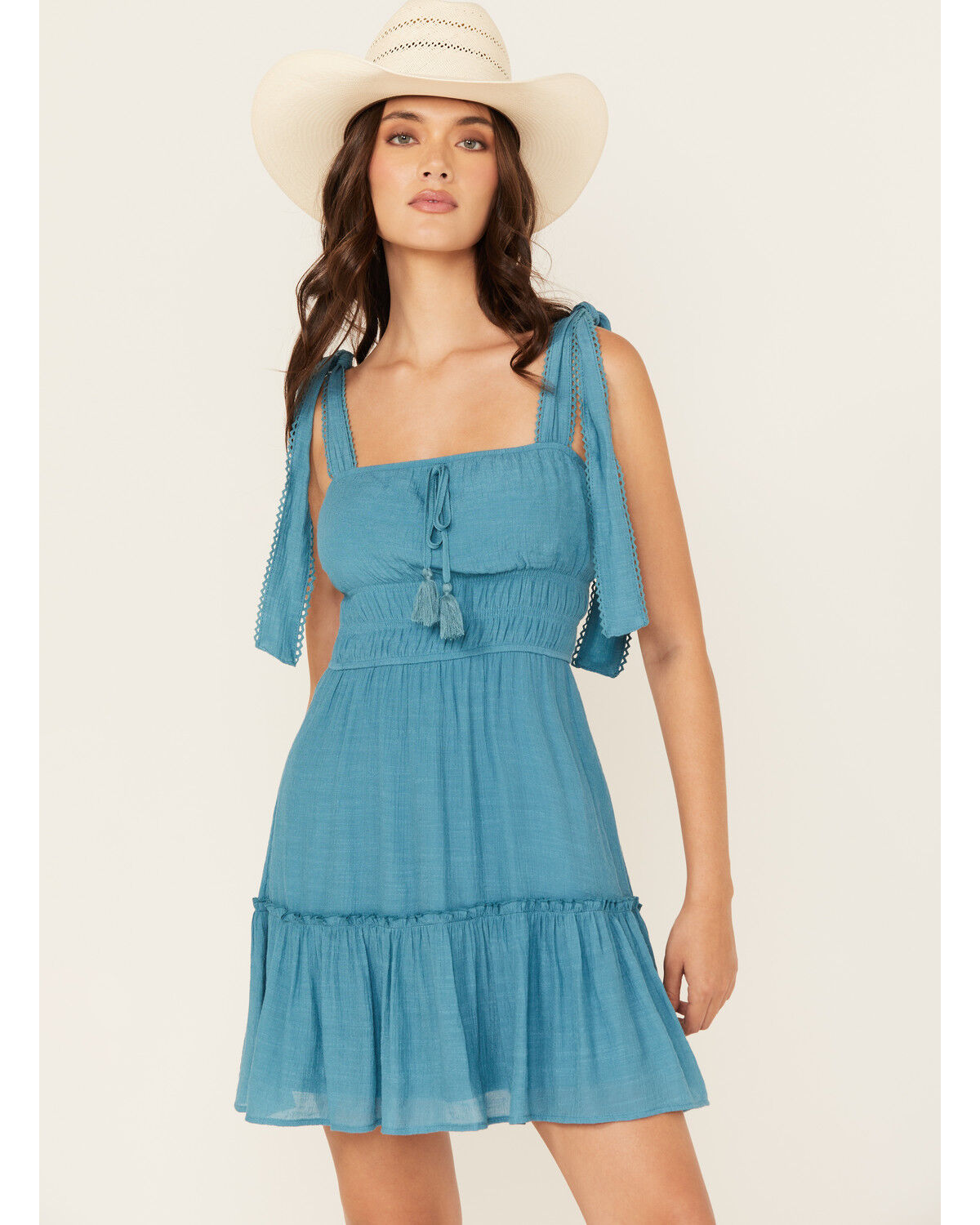 Image #1 - Trixxi Women's Larkspur Sleeveless Mini Dress, Teal, hi-res