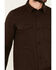 Image #3 - Brothers and Sons Men's Wheeler Solid Long Sleeve Button-Down Western Shirt, Dark Brown, hi-res