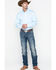 Image #7 - Cinch Men's Striped Print Tencel Long Sleeve Button-Down Western Shirt - Big, Light Blue, hi-res