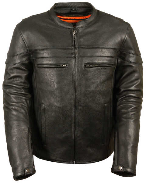 Milwaukee Leather Men's Sporty Scooter Crossover Jacket, Black, hi-res