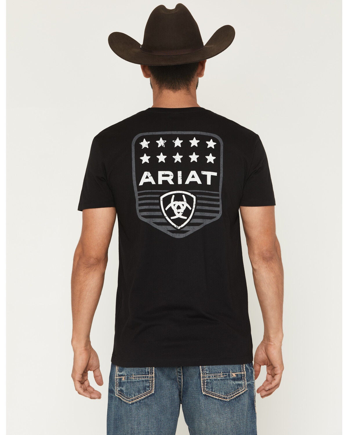 Image #1 - Ariat Men's Patriotic Badge Short Sleeve Graphic T-Shirt, Black, hi-res