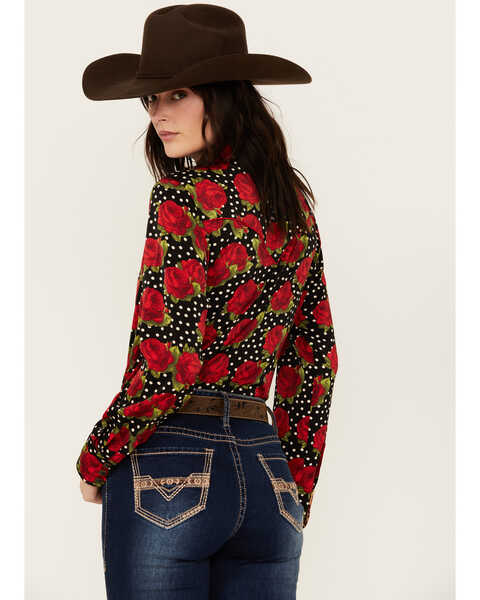 Image #4 - Ariat X Rodeo Quincy Women's Retro Floral Long Sleeve Snap Western Shirt , Multi, hi-res