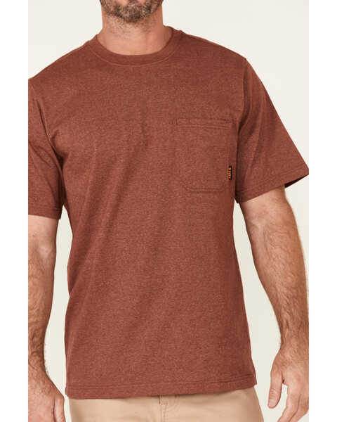 Image #3 - Hawx Men's Solid Red Forge Short Sleeve Work Pocket T-Shirt - Big , Red, hi-res