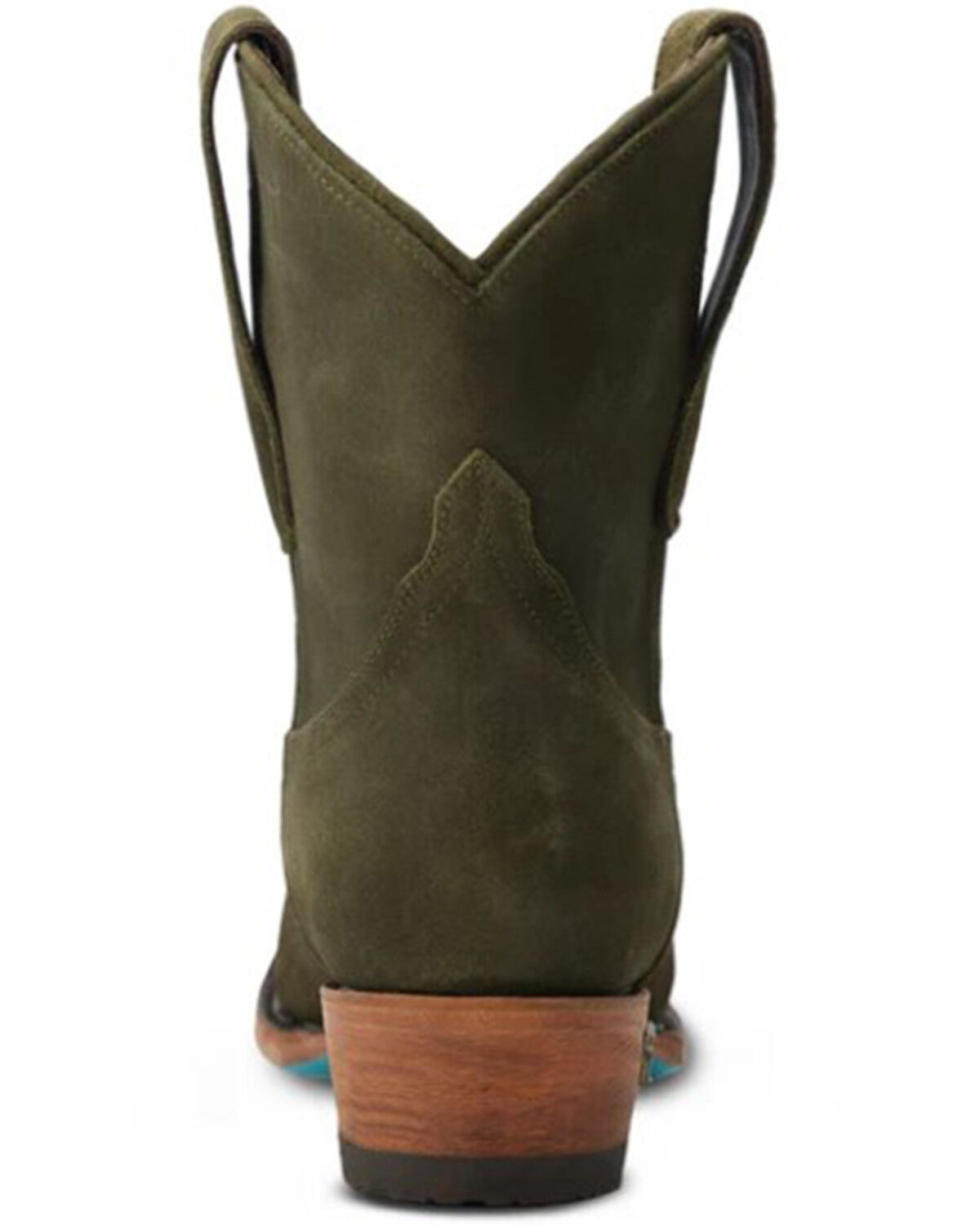 Image #5 - Lane Women's Emma Jane Suede Western Booties - Snip Toe, Olive, hi-res
