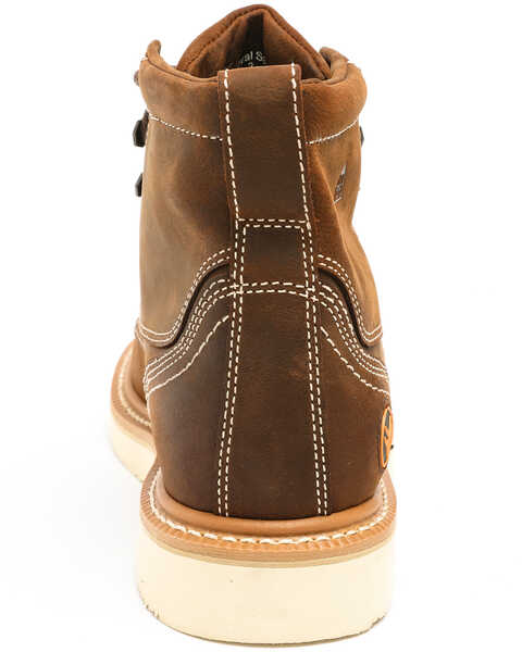 Image #3 - Hawx Men's 6" Grade Work Boots - Moc Toe, Distressed Brown, hi-res