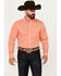 Ariat Men's Wrinkle Free Winston Plaid Print Button-Down Long Sleeve Western Shirt, Coral, hi-res