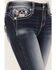 Image #4 - Miss Me Women's Dark Wash Mid Rise Americana Flap Bootcut Jeans, Dark Wash, hi-res