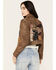 Cleo + Wolf Women's Patchwork Leather Moto Jacket, Brown, hi-res
