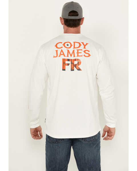 Image #4 - Cody James Men's FR Long Sleeve Graphic Work Shirt , Cream, hi-res